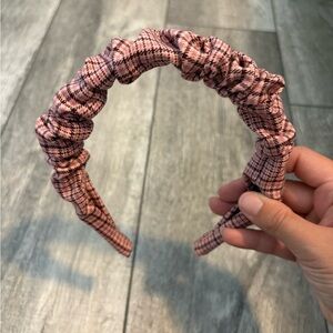 J.Crew Pink Plaid Headband